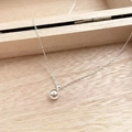Collana minimalista in argento S925 con pendente a zucca e sfere argentate lucide - Argento 925 / Argento