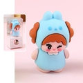 Cute cartoon pencil sharpener featuring a girl in a blue animal hood with a gift box - Cute Girl Bagged