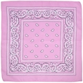 Vibrant bright pink paisley bandana with classic square pattern for outdoor hip-hop style - Pink