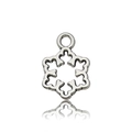 Vintage silver alloy snowflake charm pendant for DIY Christmas holiday jewelry making - Antique Silver Snowflake G