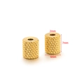 Gold stainless steel textured beads for DIY jewelry making with dimensions 6x7mm - 7*6*2mm Mesh Cylinder / Gold