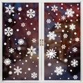 White Christmas snowflake window clings for winter holiday party glass decoration - Set of 2 (BQ390+391)