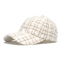 Cappellino da baseball in tweed bianco e oro con trama metallica dallo stile classico - Regolabile / Bianco Sporco