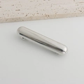 Minimalist silver bar hair clip with high-polish mirror finish in a sleek metal design - Silver Spring Clip