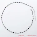 Detail of silver choker with 4.5mm round blue crystals and adjustable chain clasp - Necklace / Platinum / Blue Zirconia