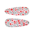 Lot de 2 barrettes à cheveux BB avec imprimé baies, pois rouges et tissu feuillage - Barrette Fleurie Pastorale (Lot de 2) / Fleurs de Baies Rouges