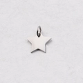 Polished silver star pendant charm made of stainless steel with a sturdy jump ring - 12*13mm / Steel