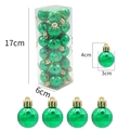 Green diamond-shaped Christmas ornaments set of 24 with 3cm diameter and size labels - Green