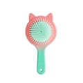 Pink and green gradient massage hairbrush with cute cat ears and glitter finish - Glitter Red Green Gradient Cat Comb