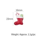 Mini adorno calcetín de Navidad de resina para manualidades DIY de 23x16mm - Calcetín navideño