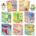 Pack de 8 pegatinas DIY Fiesta Mexicana con tacos y calaveras para niños - Estilos de Fiesta Mexicana Surtidos