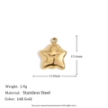 Smiling Star Ghost Pendant - Gold