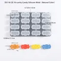 Translucent 16-cavity candy shape silicone mold for DIY Halloween chocolate and candy making - 16-Cavity Candy Style (D5118-2E)