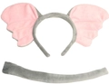 Set di costumi da elefante in peluche grigio con fascia per orecchie e coda lunga - Set Elefante 2 Pezzi