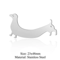 Dachshund dog pendant in polished stainless steel for DIY jewelry making, 23x48mm size - Silver Dachshund (5Pcs/Pack)