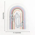 Detailed view of rainbow prism window cling showing dimensions 15x11.1cm and textured patterns - RPS110: Rainbow Crystal Leaves