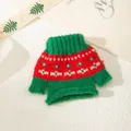 Miniature red and green knitted Christmas sweater ornament, 8.5cm tall, weight 5g - Knitted Mini Christmas Sweater
