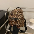Trendiger Leopard-Muster Oxford-Stoff Reiserucksack für Damen mit Gold-Reißverschluss - Braun
