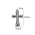 Silver cross pendant in stainless steel with 45mm height and 26mm width dimensions - Style 11