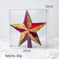Puntale per albero di Natale bordeaux con paillettes dorate e perline bianche, 20x20cm - Stella per Puntale Albero Bordeaux Opaco (83g)