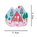Cute enamel mountain and red cabin brooch badge for clothing and bag decoration - Forest Cabin (Without Card)