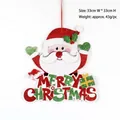 Santa Claus Merry Christmas door hanger ornament in red and green colors, 33cm size - Letter Santa Hanging Ornament