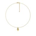 Elegant gold snake chain necklace with a waterdrop pendant and adjustable lobster clasp - Gold