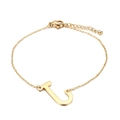Bracelet en acier inoxydable doré avec pendentif lettre J et fermoir ajustable - Lettre J(KB116109-K)