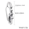 Vintage stainless steel skull head keychain with four skull designs, 41x18mm silver charm - Skull Style (KLJ8542-KJX)