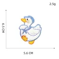 Detail of cartoon duck embroidery patch with sailor hat showing 6.5cm size dimension - Forward Moving Duck-7#