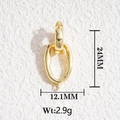 Macro detail of 18K gold plated oval lobster clasp with 24mm size and weight dimensions - Gold Linked Oval Connector
