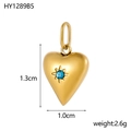 Detail shot of heart necklace with blue zircon showing dimensions 1.3cm x 1.0cm and weight - Gold Blue Zircon Heart / 1.3cmx1.0cm