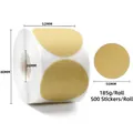 Detailweergave van 50mm kraftpapier ronde stickerrol met duidelijke maatspecificaties - 50mm (500 Stuks/Rol) / Bruin