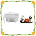 Molde de silicona de fantasmas de Halloween para portavelas con medidas detalladas - Dos Fantasmas