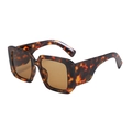Retro Y2K oversized vierkante zonnebril met een klassiek schildpadpatroon op het frame - Schildpad Frame Thee Lenzen