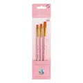 Set of 3 pink flat artist brushes with sizes 6, 8, and 10 for oil and acrylic painting - Pink Flat HB812F / Sakura Pink