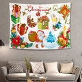 Tapisserie de Noël avec Père Noël et renne suspendue au-dessus d'un canapé gris - Motif 5