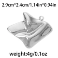 Irregular silver geometric 304 stainless steel pendant with dimensions 2.9cm x 2.4cm - Tp0554-01