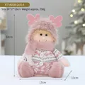 Poupée de Noël rose en peluche avec bonnet de renne et pull flocon, 24x17x13cm - Rose-Garçon-Petit