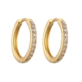 Classic gold hoop earrings with sparkling white cubic zirconia micro-pave setting - 16mm (1 Pair) / Gold