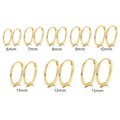S925 sterling silver hoop earrings in golden finish, available in 6mm to 15mm sizes - Outer 13mm Inner 11mm / Gold