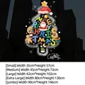 Size guide for Christmas bow glass window stickers with electrostatic festive design - Cartoon Christmas Tree 2