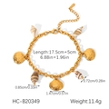 Specifiche dettagliate sulle dimensioni del bracciale dorato con ciondoli a conchiglia - Stile Catena Dorata con Molteplici Conchiglie (HC-B20349)