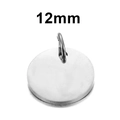 Polished silver stainless steel 12mm round charm pendant for DIY jewelry design - Round Inner Hole (12mm) / Steel