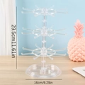 Clear 3-tier rotating jewelry organizer for earrings and necklaces with 29.5cm height - Triple Layer Rotating Style / Clear