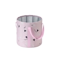 Portable light pink folding washbasin with geometric patterns and silver waterproof lining - Tall without Lid / Tall Pink Geometric without Lid