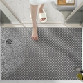 Gray TPE bathroom floor mat with hollow holes for non-slip drainage in shower rooms - 30*30cm / (Massage Mat) Large Splicing Mat - Grey
