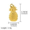Polished gold stainless steel pineapple pendant for DIY jewelry, 1.70cm by 0.85cm dimensions - Golden Pineapple Charm (A0013401)