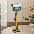 75cm green Santa Claus metal mailbox with LED pine needles for Christmas decor - Height 75cm / With LED Lights / Wooden Mailbox - Green Style