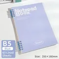 Minimalist B5 blue spiral notebook with horizontal lines and 60 detachable sheets - B5/60 Sheets Lined / Blue